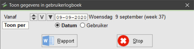 Gegevens gebruikerslogboek Gegevens gebruikerslogboek