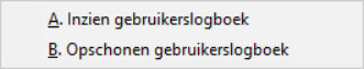 Systeembeheer logboeken menu Systeembeheer logboeken menu