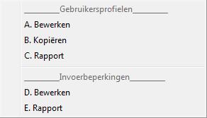 Gebruikersbeheer menu