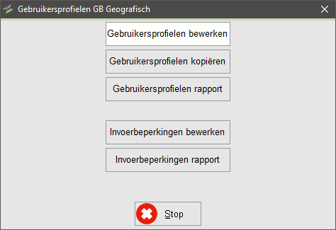 Gebruikersbeheer menu